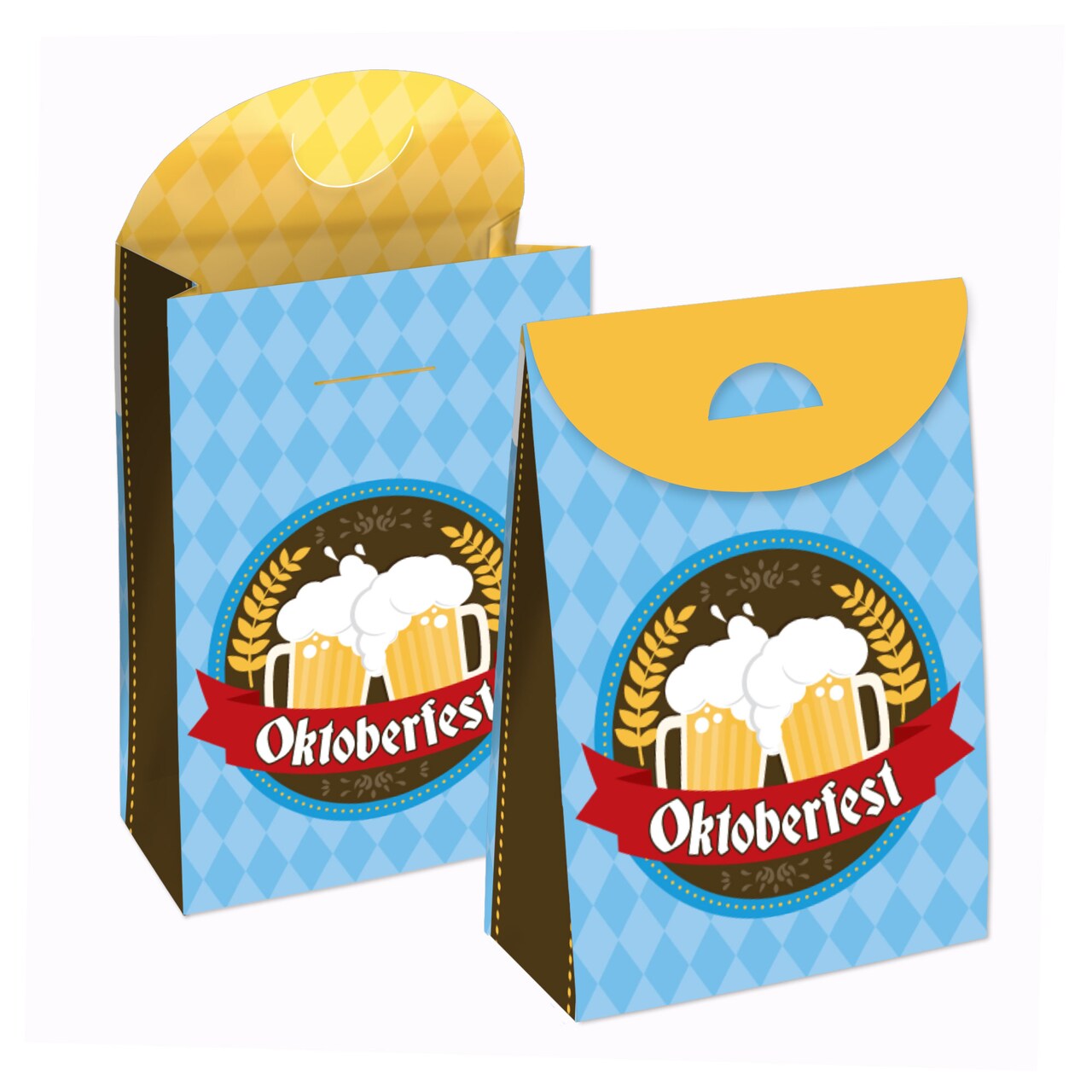 Big Dot of Happiness Oktoberfest - Beer Festival Gift Favor Bags Party Goodie Boxes - Set of 12